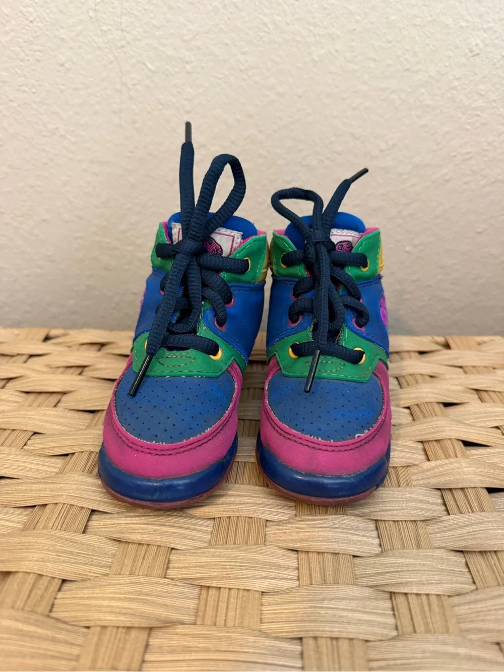Y2K Barney Colorblock Kids High-Top Sneakers size 7
